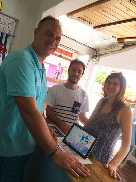 Installation caisse enregistreuse école de plongée Bleu Passion Guadeloupe