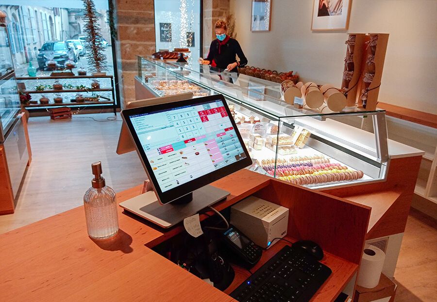 Installation caisse enregistreuse boulangerie pâtisserie Marie Simon