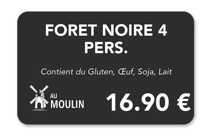 Etiquette boulangerie forêt noire