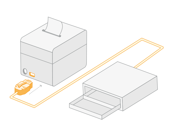 Connectez un tiroir caisse