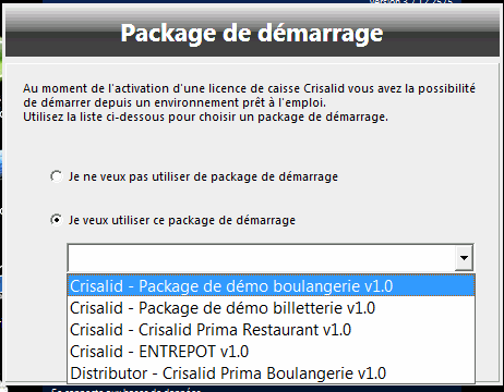 Sélection du profil à l'installation.