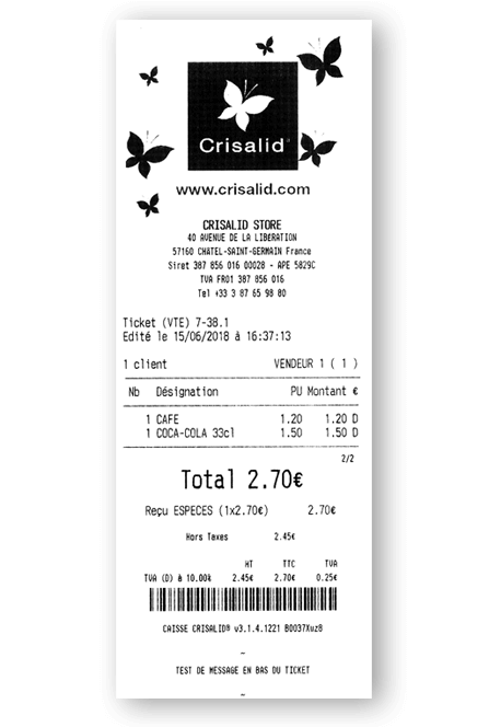 Ticket de caisse Ticket de caisse dématérialisé
