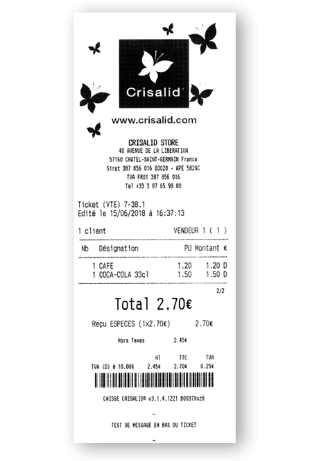 Ticket de caisse dématérialisé