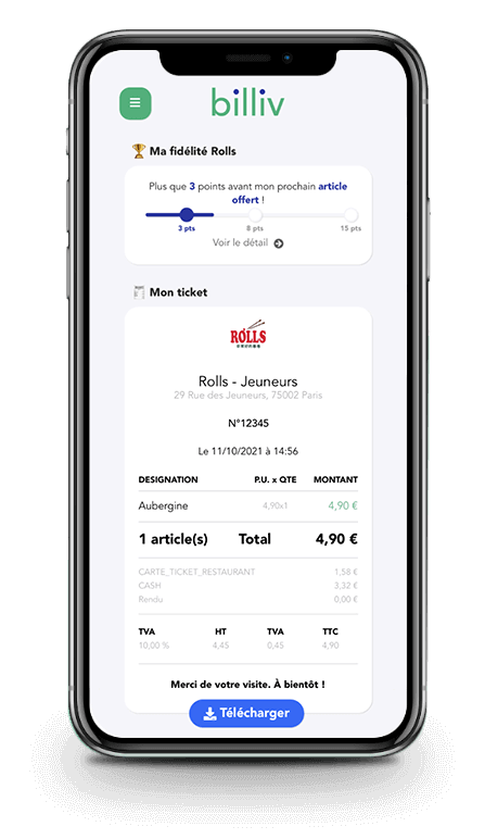Ticket de caisse dématérialisé