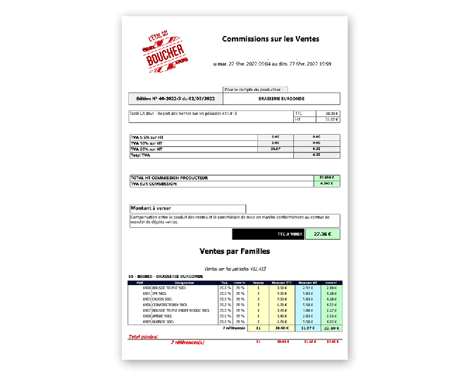 Factures regroupement de producteurs boucherie