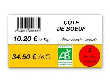 Etiquette gondole boucherie Etiquette gondole boucherie