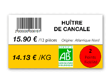 Etiquette gondole poissonnerie Etiquette gondole poissonnerie