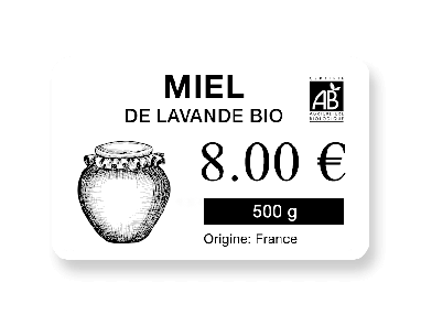 Etiquette produit épicerie primeur