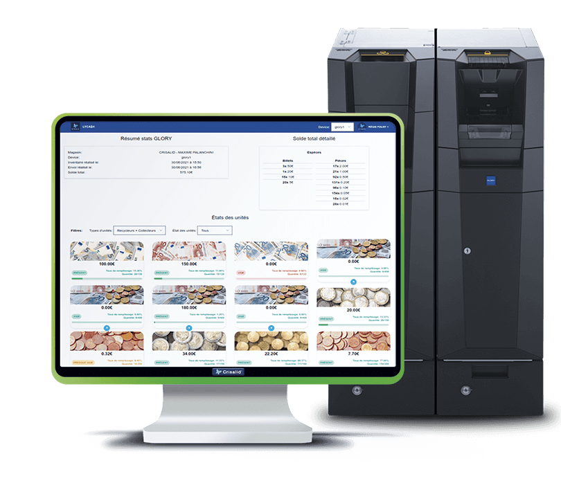 Monnayeur Glory CI-10 et application Crisalid Lycash Monnayeur Glory CI-10 et application Crisalid Lycash