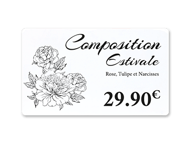 Étiquette tête de gondole fleuriste horticulteur Étiquette tête de gondole fleuriste horticulteur
