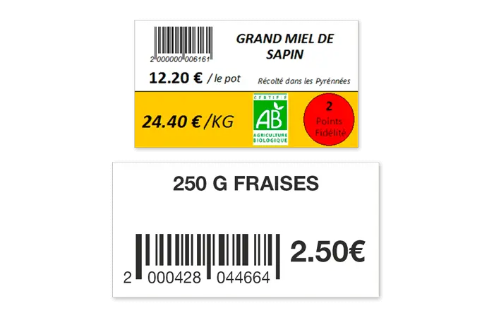 Etiquettes supérette