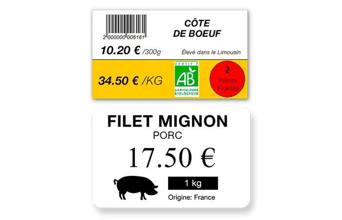 Etiquettes boucherie