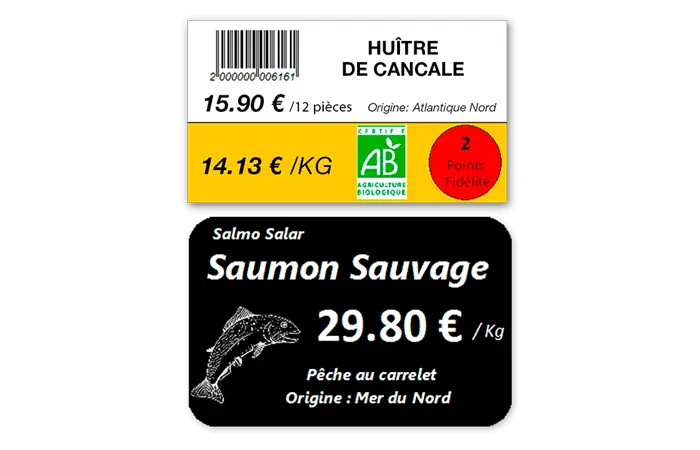 Etiquettes poissonnerie