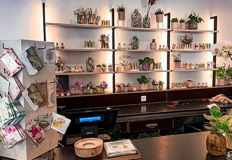 Installation caisse enregistreuse fleuriste Fleurs Flora Strasbourg