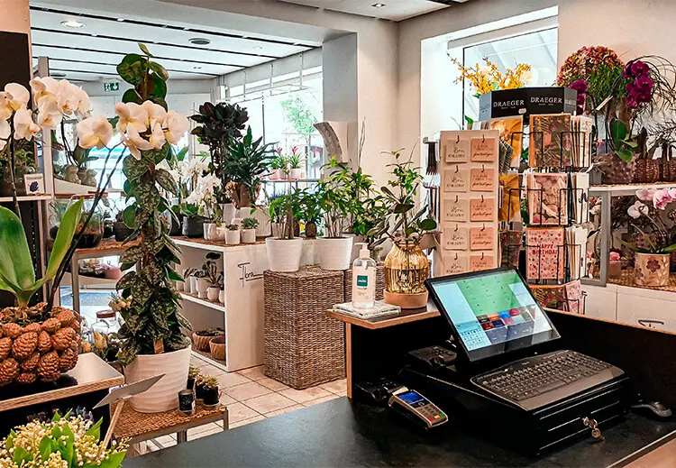 Installation caisse enregistreuse fleuriste Fleurs Flora Strasbourg
