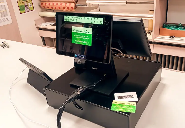 Installation caisse enregistreuse avec cartes de fidélité pour Floriane fleurs