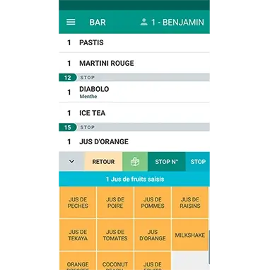 Prise de commande en mode bar / limonade