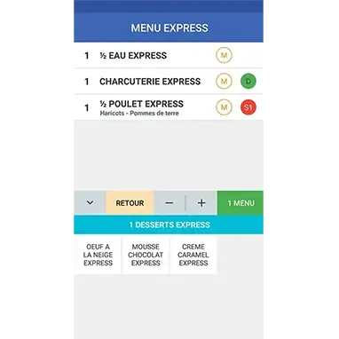 Saisie de menus guidée