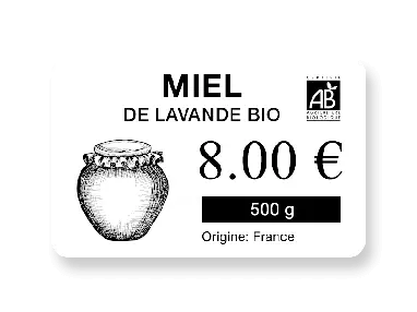 Etiquette produit épicerie primeur