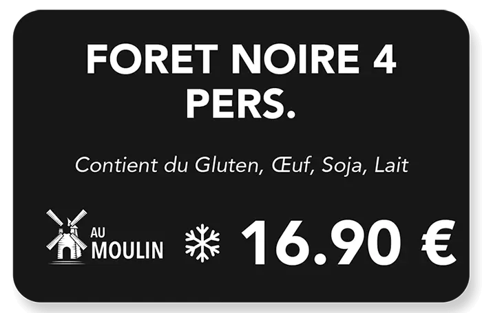 Etiquette boulangerie forêt noire