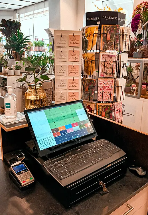 Caisse enregistreuse fleuriste Fleurs Flora Strasbourg