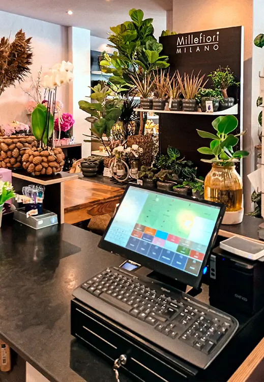 Caisse enregistreuse fleuriste Fleurs Flora Strasbourg